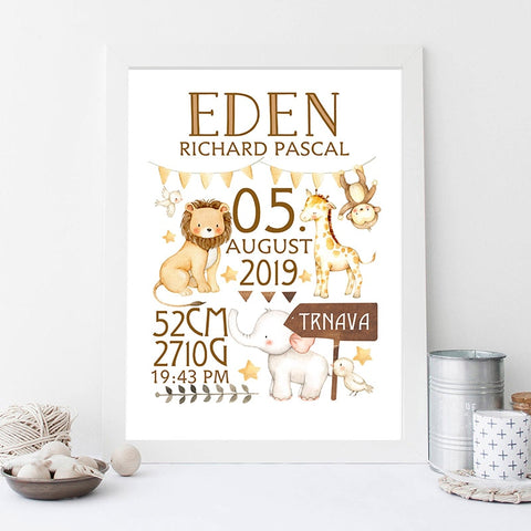 Personalized Nursery Canvas Poster
