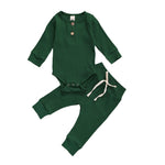 Hand Knitted Ribbed Romper Pants Set